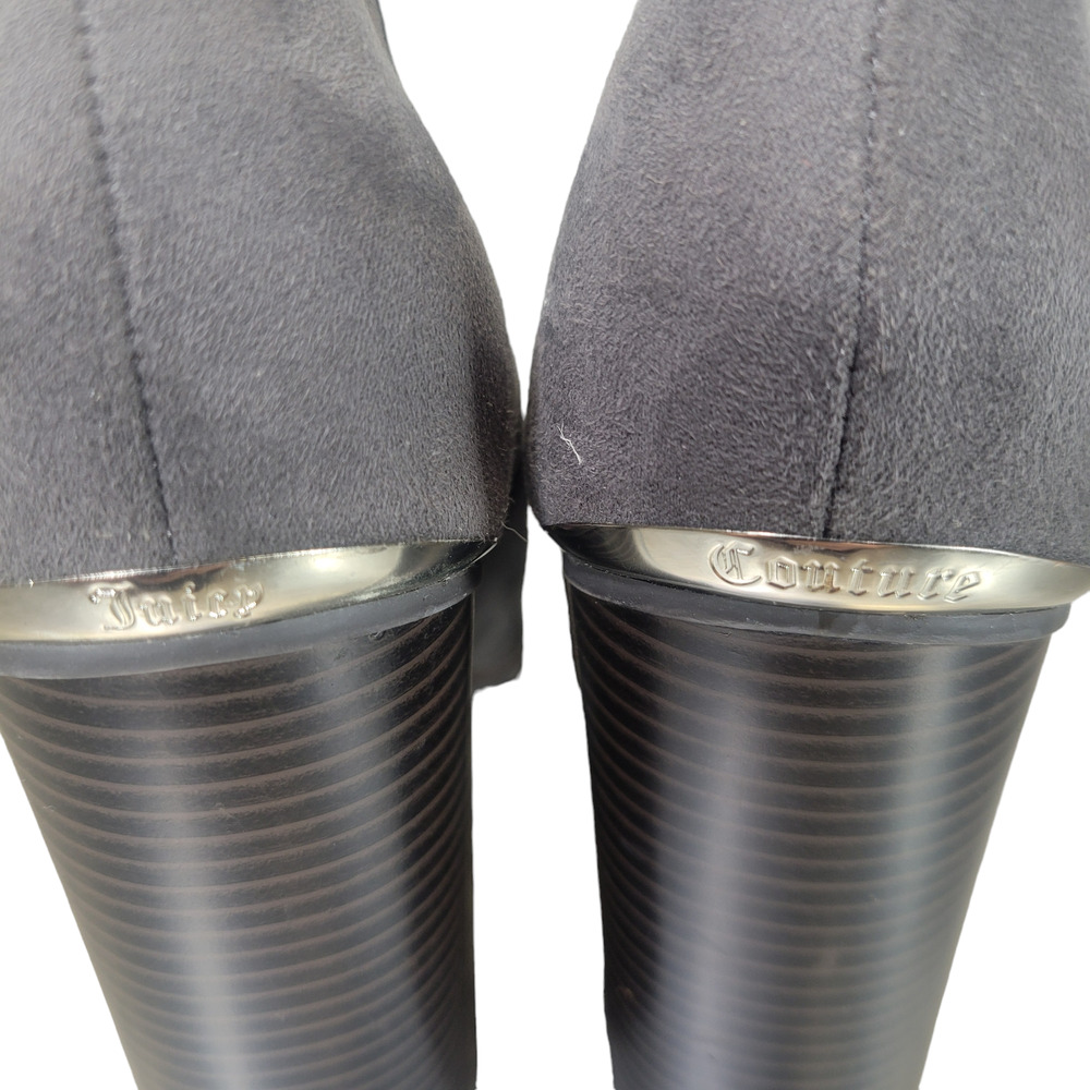 Juicy Couture Gray Suede Platform‎ Chunky Ankle Booties Size 10 Medium